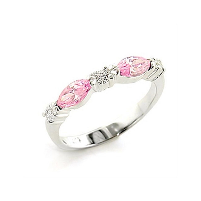 Sterling Silver .925 Ring Rose Cubic Zirconia