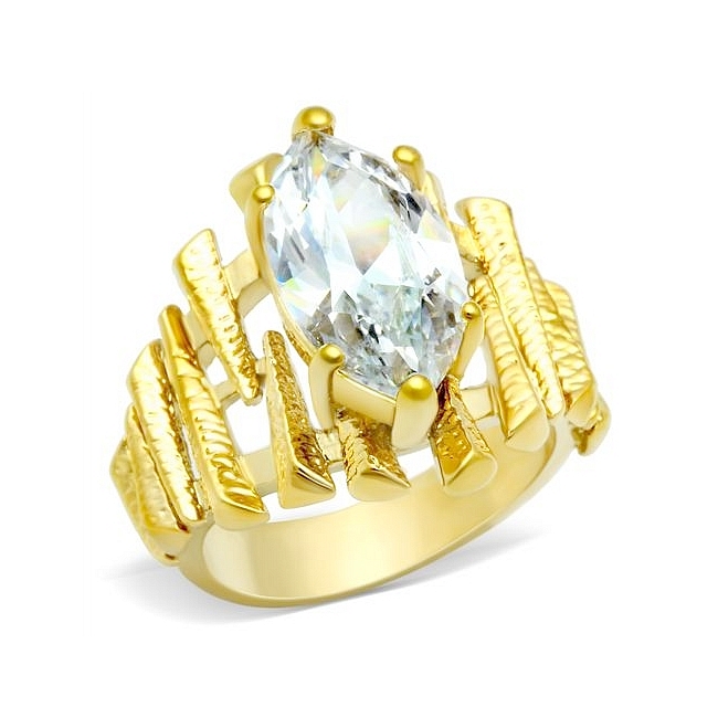 14K Gold Plated Fashion Ring Clear CZ