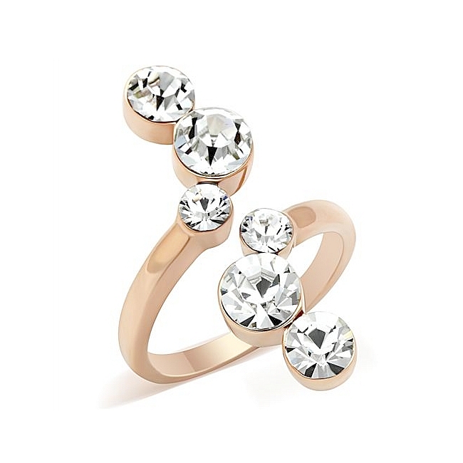 14K Rose Gold Plated Modern Fashion Crystal Ring