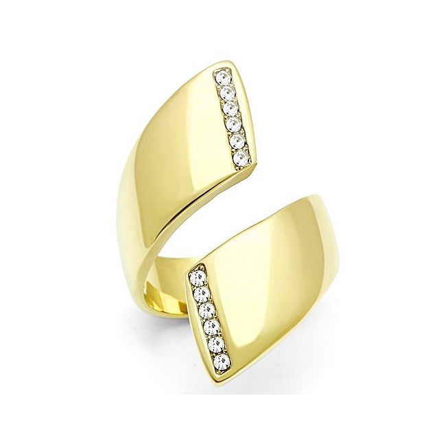 14K Gold Plated Modern Fashion Ring Clear Crystal