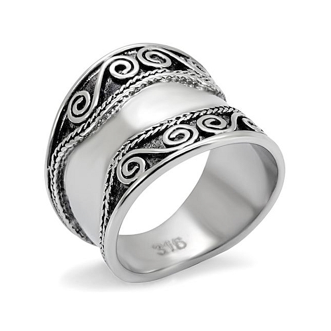 Silver Tone Vintage Fashion Ring