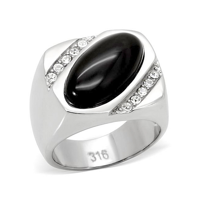 Stunning Silver Tone Fashion Ring Clear Crystal