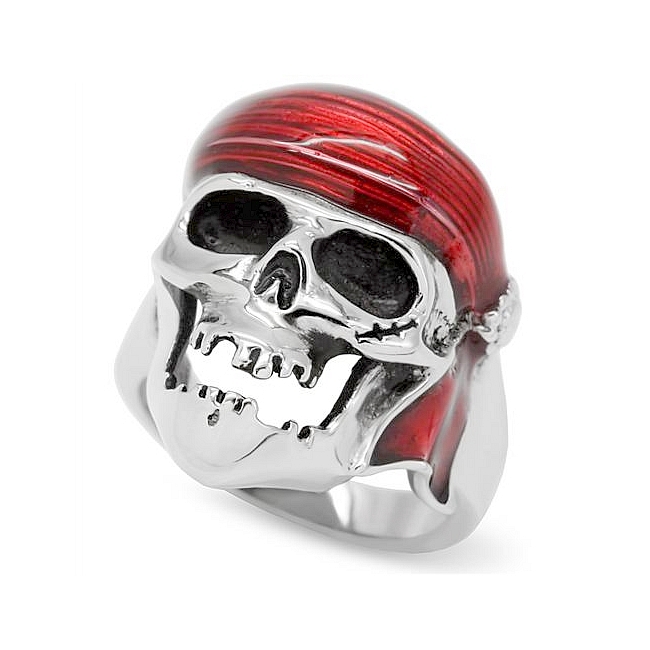 Silver Tone Pirate Skull Fashion Ring