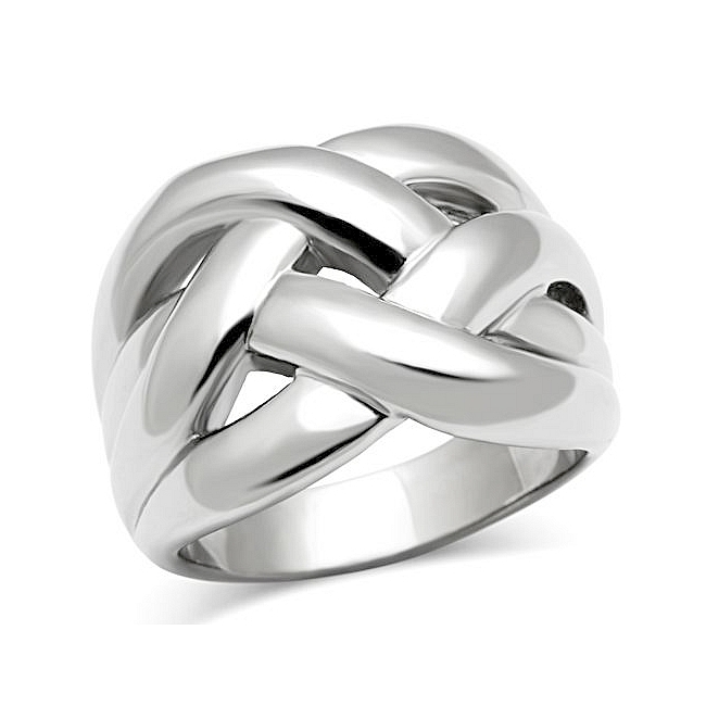 Petite Silver Tone Modern Fashion Ring