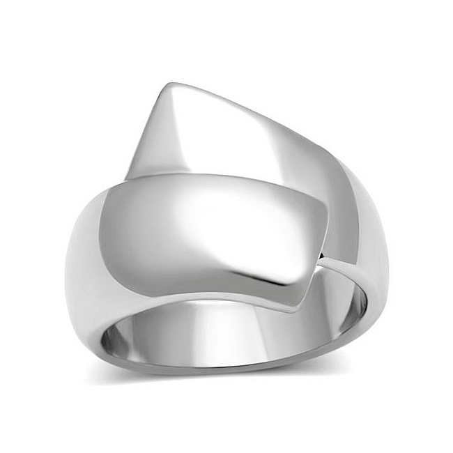 Stunning Silver Tone Modern Fashion Ring