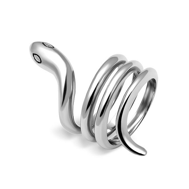Silver Tone Snake Animal Fashion Ring