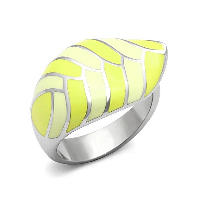Silver Tone Modern Fashion Ring Multi Color Epoxy