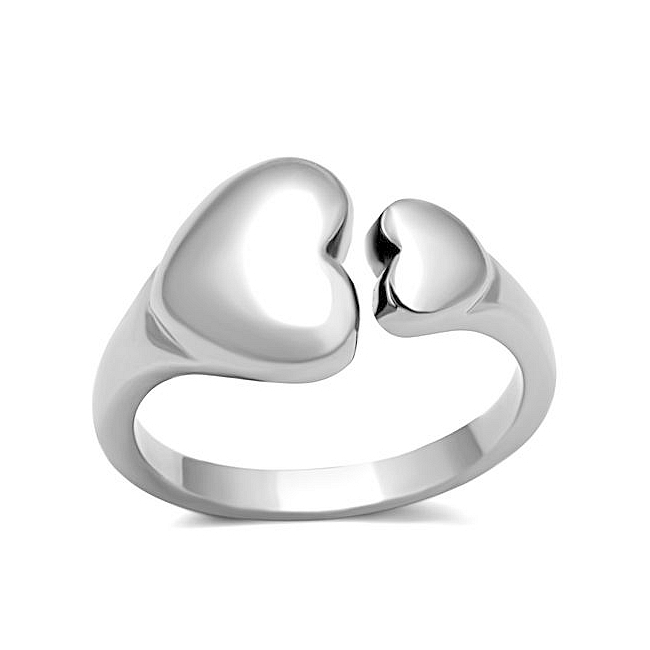 Silver Tone Heart Fashion Ring