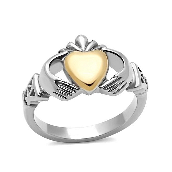 14K Two Tone (Rose Gold & Silver) Heart Fashion Ring