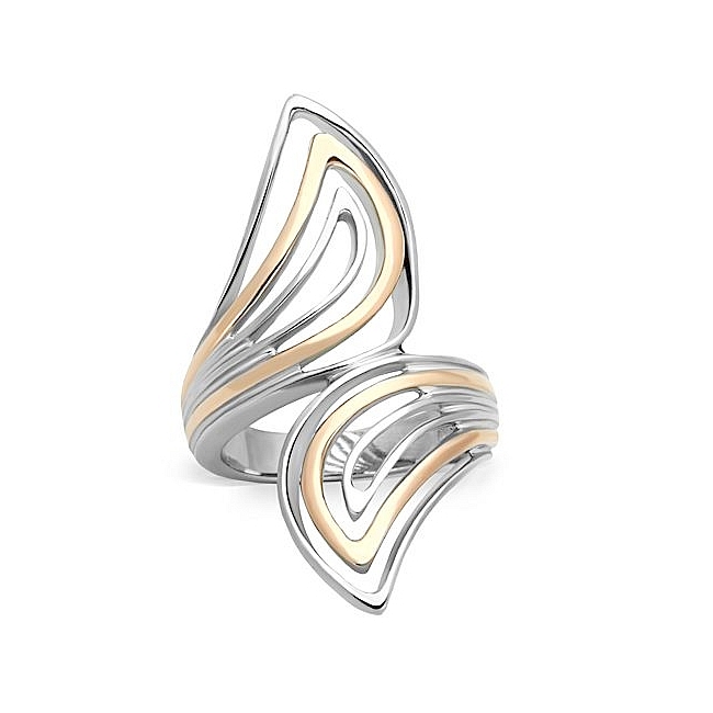 Fancy 14K Two Tone (Rose & Silver) Modern Fashion Ring