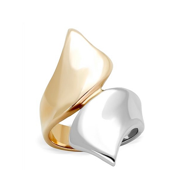 14K Two Tone (Rose Gold & Silver) Modern Fashion Ring