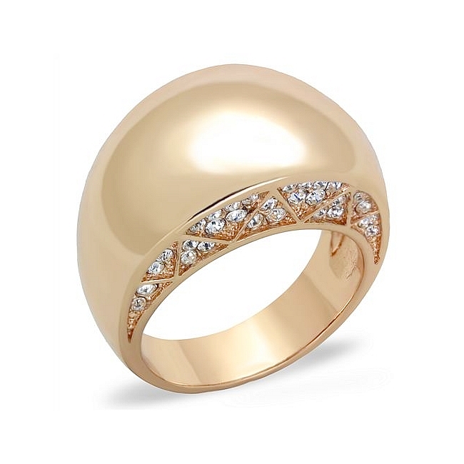 Classic 14K Rose Gold Plated Modern Fashion Ring Clear Crystal