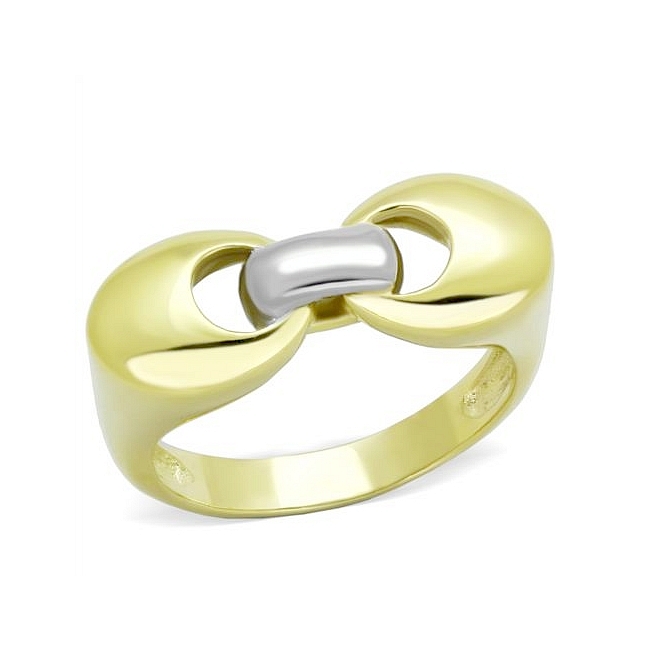 14K Two Tone ( Gold & Silver) Modern Fashion Ring