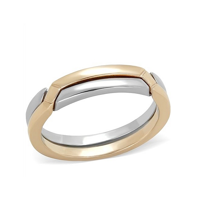 14K Two Tone (Rose Gold & Silver) Unique Wedding Ring
