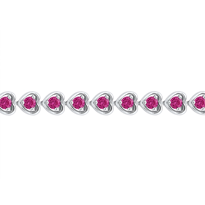 4.8 CT Diamond Pink Sapphire Bracelet White gold