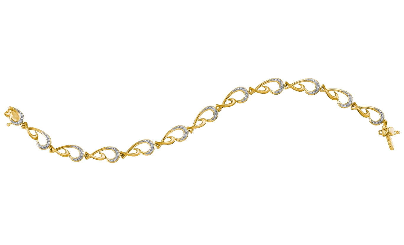 0.12 CT Diamond Pave Bracelet Yellow gold