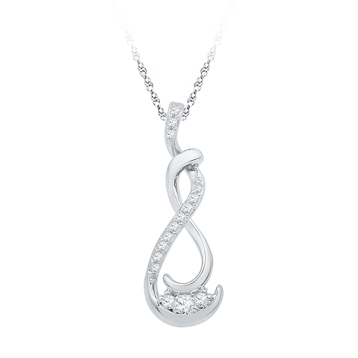 Infinity Drop 0.20 CT Diamond Pendant Necklace