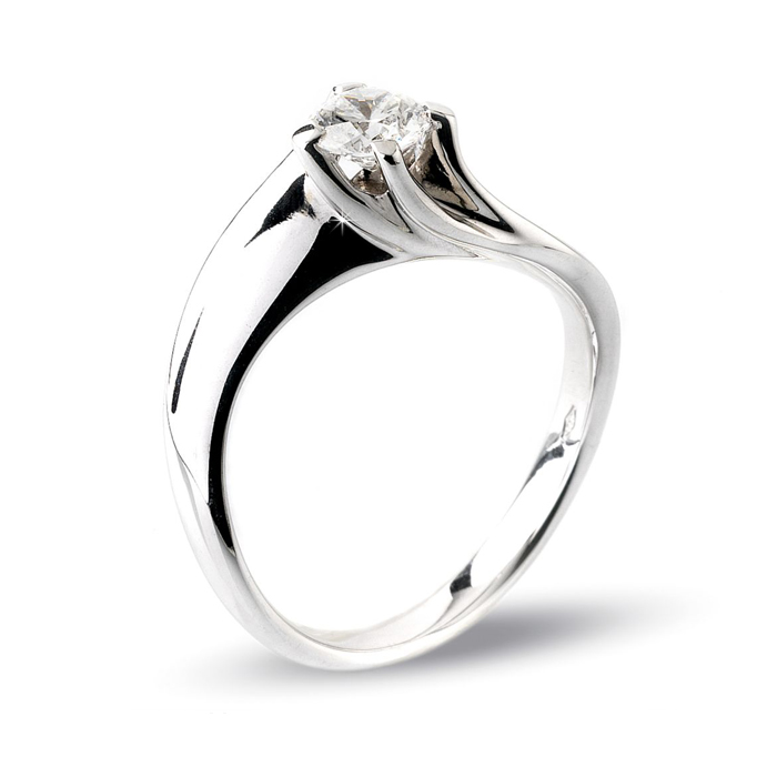 Solitaire Valentine's Engagement Ring 0.25 CT Diamond From Italy