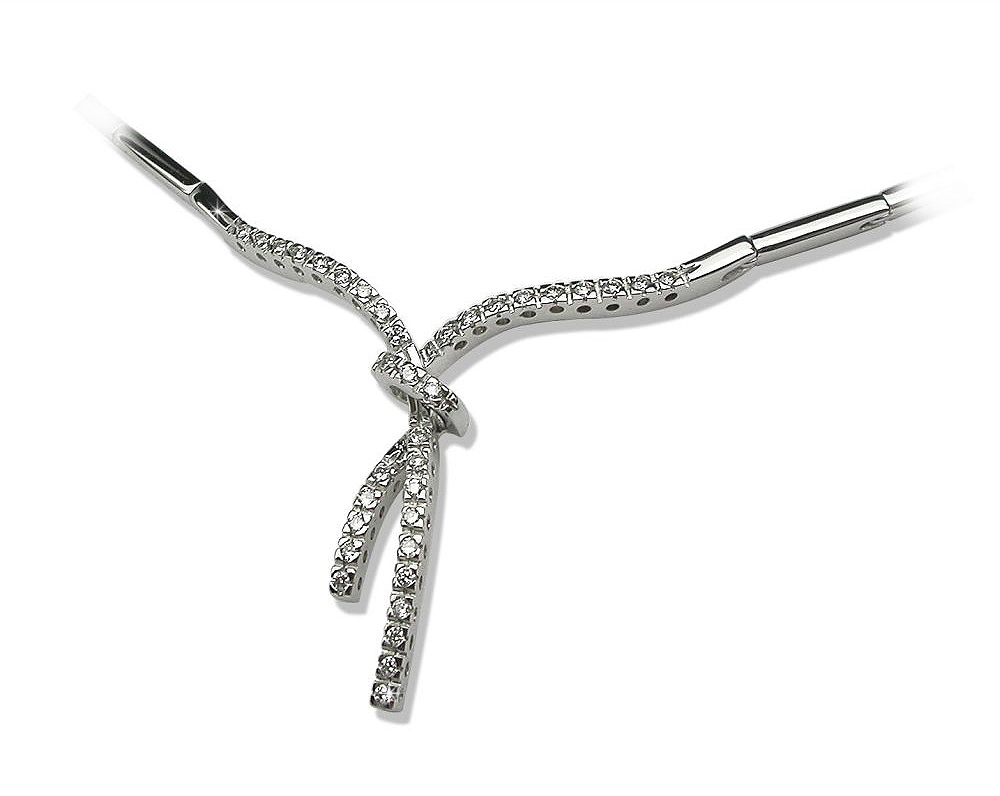 Extraordinary Tied Bow 0.24 CT Diamond Necklace from ITALY