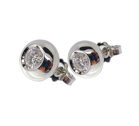 Unique Bell Stud Earrings with 0.02 CT Diamond from Italy