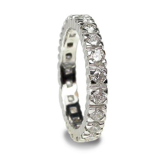 Italian Eternity Wedding Ring 0.80 CT Brilliant Cut Diamonds