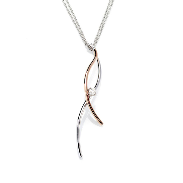 Contemporary white gold infinity necklace