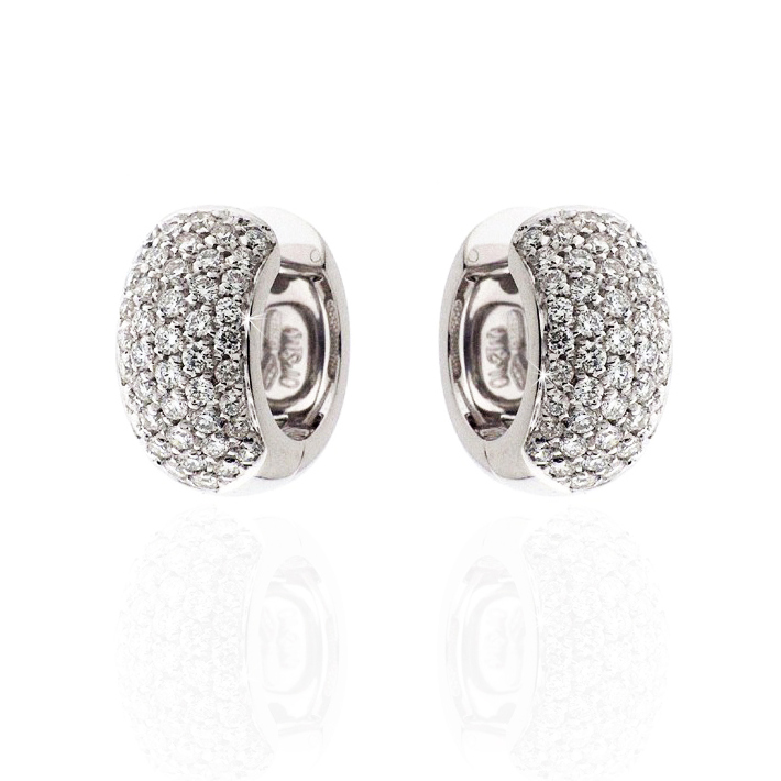 Upscale Huggie Diamond Earrings from Italy
