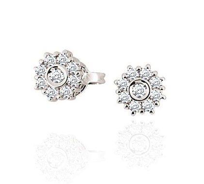 Upscale Stud Earrings 1/4CT Diamonds from ITALY