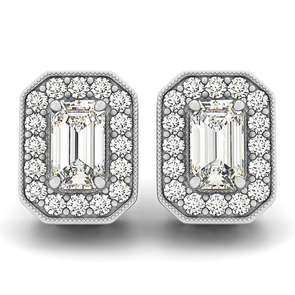 Fine Emerald Cut Diamond Earrings