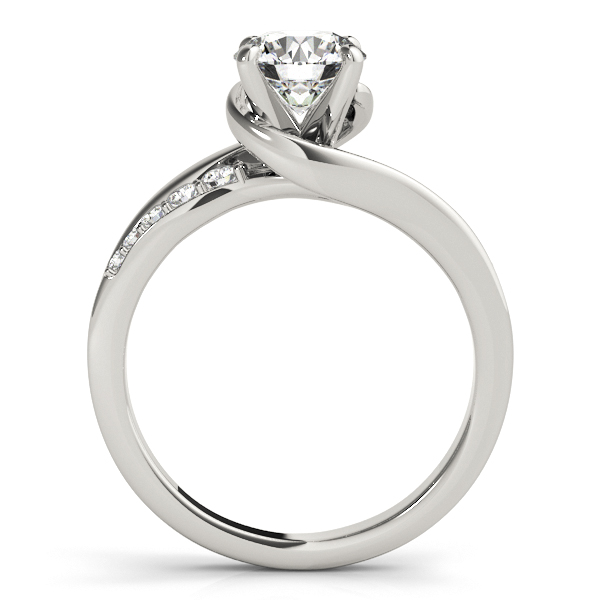 side view exquisite solitaire side stone bypass engagement ring