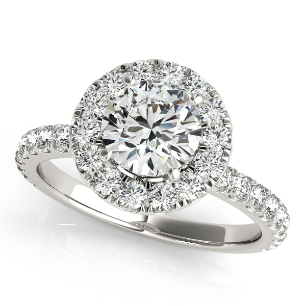 Fresh Semi-Eternity Side Stone Halo Diamond Engagement Ring