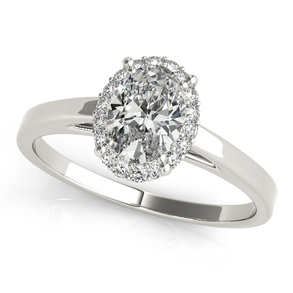 Simple & Stylish Oval Cut Diamond Halo Engagement Ring
