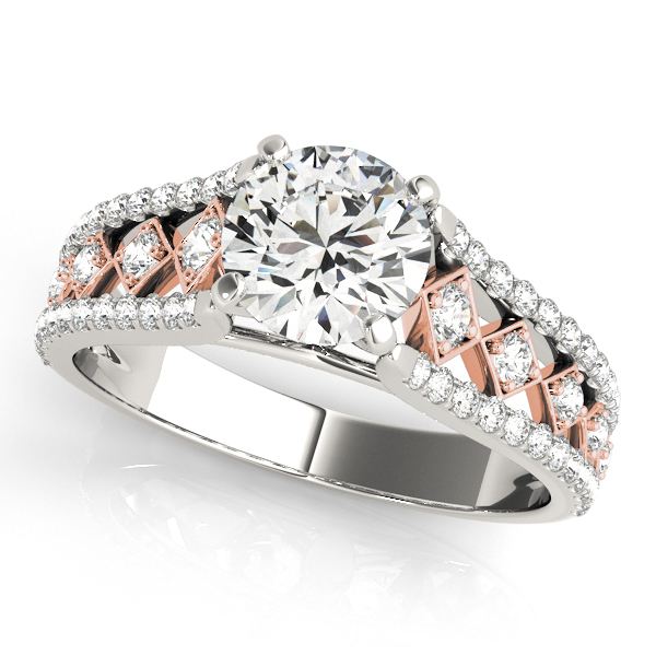 Unique Diamond Shape Side Stone Engagement Ring