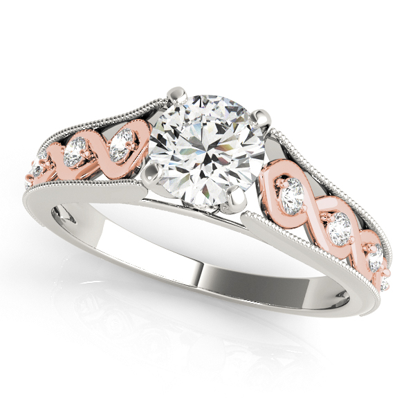 Unequaled Infinity Side Stone Engagement Ring with Filigree