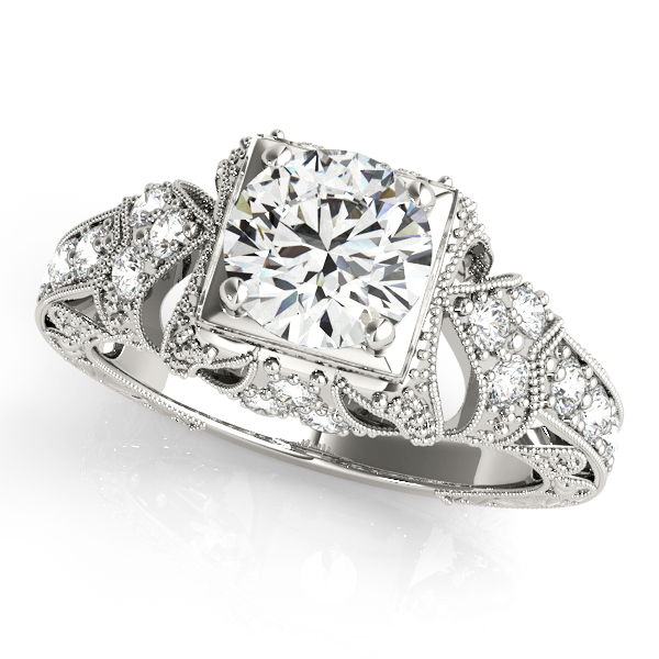 Original Engagement Ring Antique Side Stone Accent Diamonds