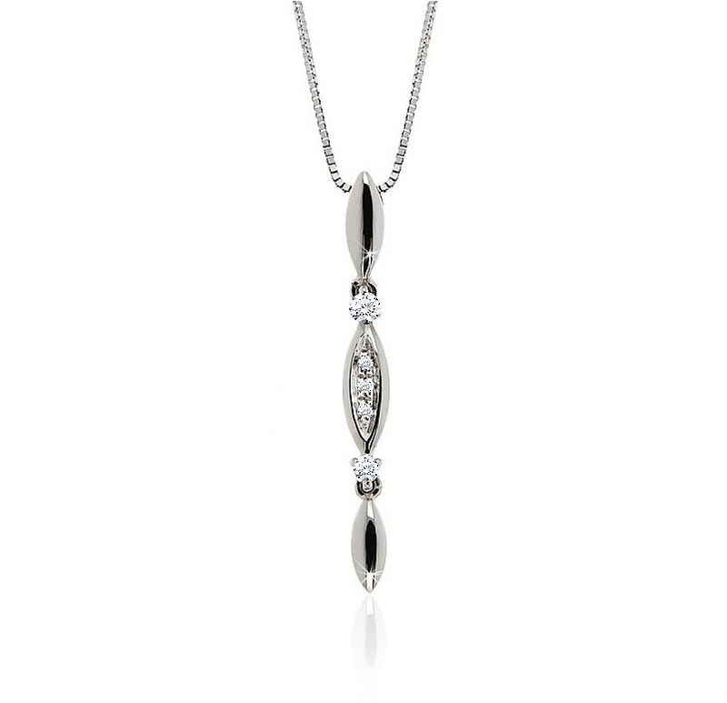 Exclusive Drop Pendant Necklace with 0.07CT Diamond Accents