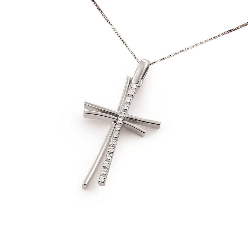 artistic diamond cross necklace with chain