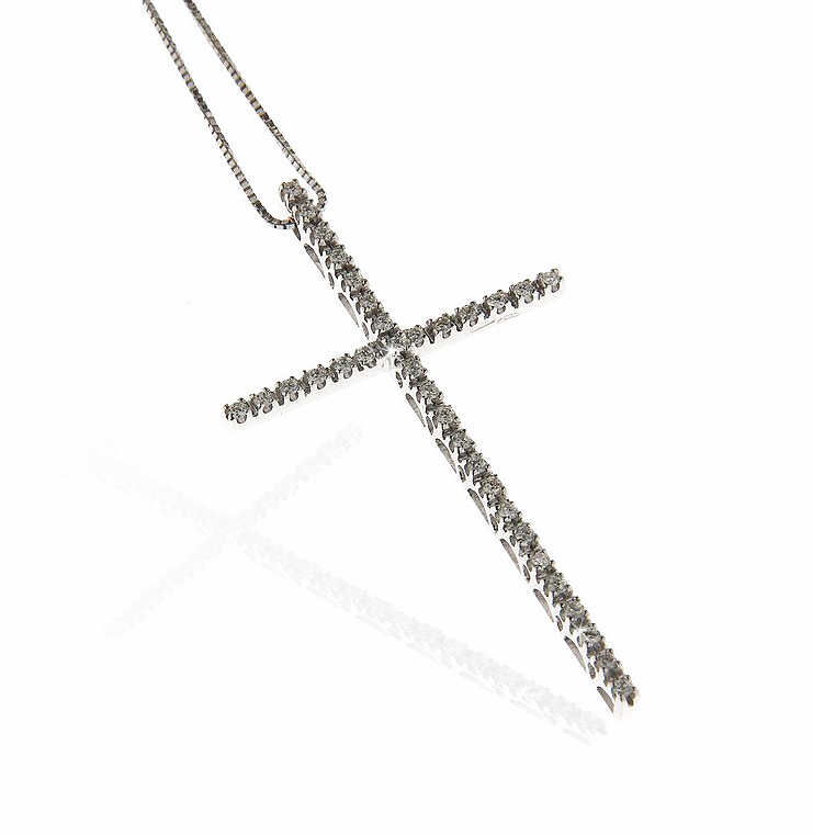 Unique Diamond Cross Pendant Necklace 0.40CT