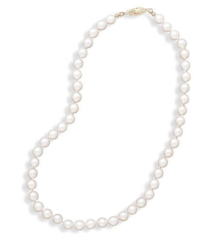 24" 7-7.5mm Grade A Cultured Akoya Pearl Necklace