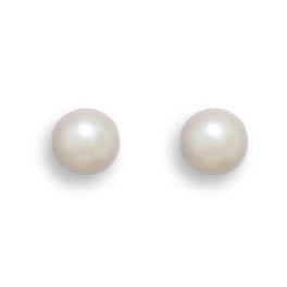 Grade AAA 5-5.5mm Cultured Akoya Pearl Earrings with White Gold Posts and Earring Backs
