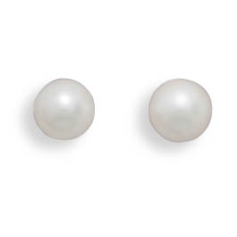 Grade AAA 5.5-6mm Cultured Akoya Pearl Earrings with White Gold Posts and Earring Backs