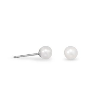 4.5-5mm Freshwater Pearl Stud Earrings with White Gold Posts and Earring Backs