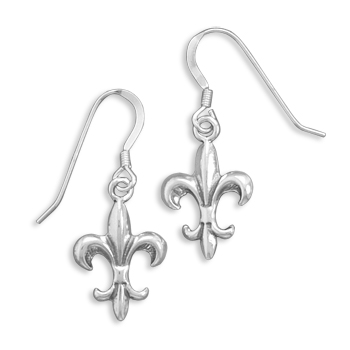Fleur de Lis Earrings on French Wire