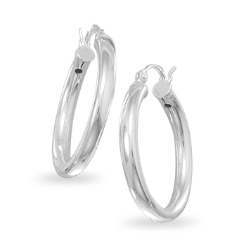 3mm x 25mm Hoop Earrings with Click