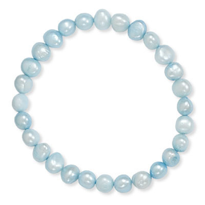 Blue Cultured Freshwater Pearl Stretch Bracelet