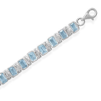 7"+1" Extension Blue Topaz Bracelet