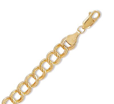 8" 14/20 Gold Filled Large Charm Chain Bracelet