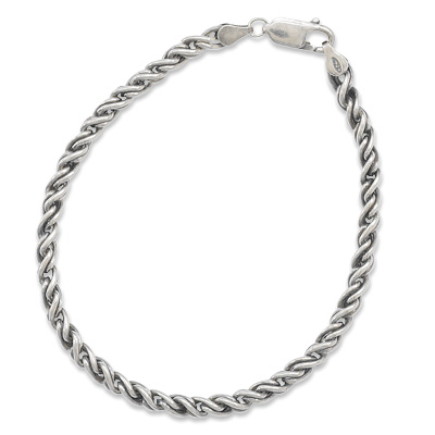8" Men's Oxidized Rope Bracelet