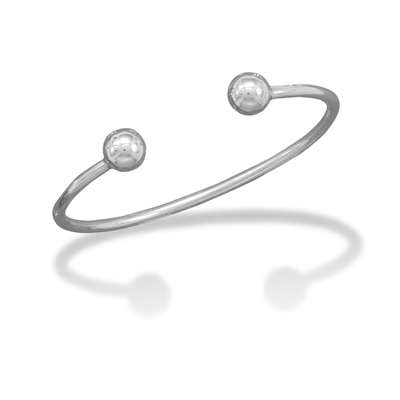 Men's Cuff Bracelet with Ball Ends