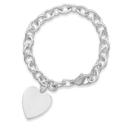 7.5" Cable Bracelet with 21mm Heart